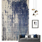 Multi Colored Creative Rug Synthetics Abstract Printed Carpet Anti-Slip Backing Washable Indoor Rug for Living Room Dark Blue-Gray Clearhalo 'Area Rug' 'Rug' 2215140