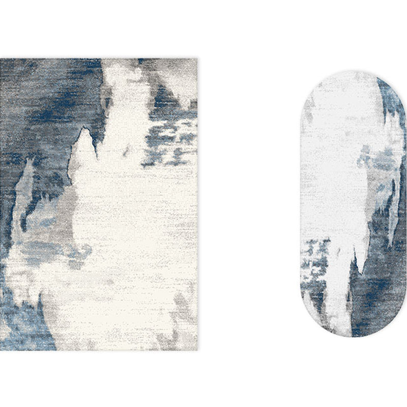 Chinese Abstract Print Rug Multi Color Synthetics Area Carpet Washable Pet Friendly Easy Care Rug for Living Room Blue-Gray Clearhalo 'Area Rug' 'Rug' 2215189