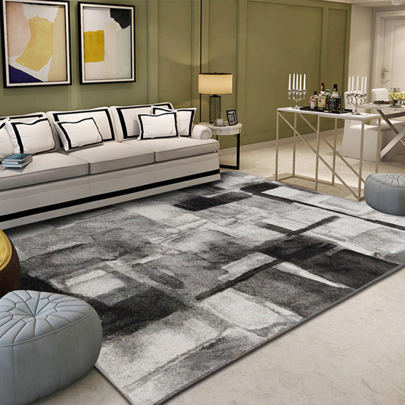 Steampunk Living Room Rug Multi Colored Abstract Print Carpet Cotton Blend Pet Friendly Easy Care Rug Black Clearhalo 'Area Rug' 'Rug' 2215202