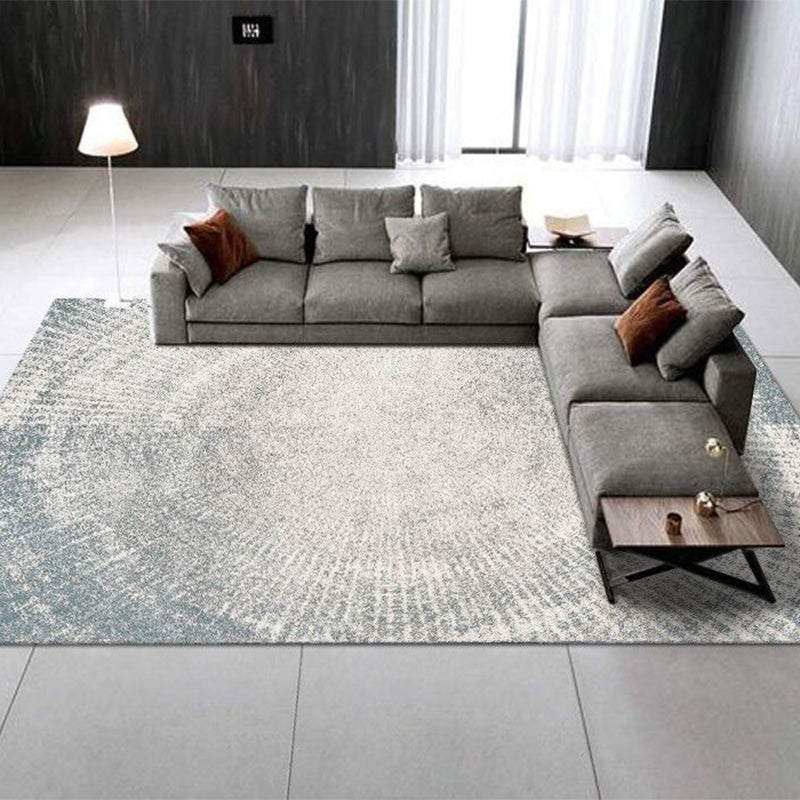 Multi Color Modern Rug Cotton Blend Abstract Print Carpet Non-Slip Backing Machine Washable Indoor Rug for Home Light Blue Clearhalo 'Area Rug' 'Rug' 2215204