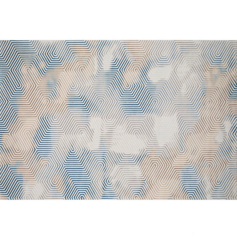 Casual Industrial Rug Multi Color Abstract Print Carpet Anti-Slip Backing Pet Friendly Rug for Home Decoration Blue-Yellow Clearhalo 'Area Rug' 'Rug' 2215277