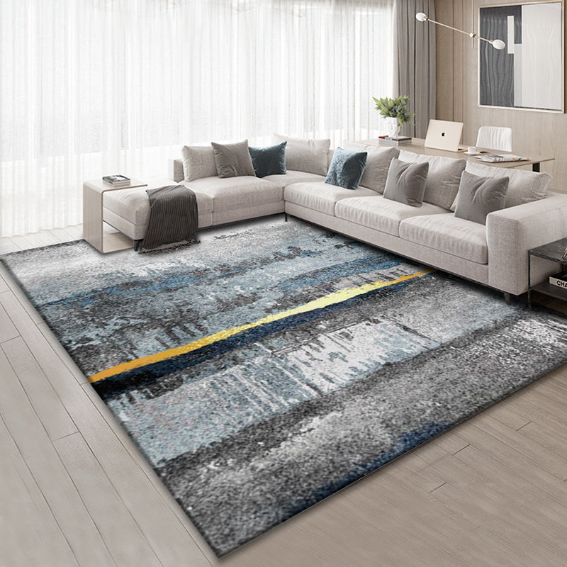 Classic Abstract Rug Multi Color Steampunk Area Carpet Cotton Blend Anti-Slip Backing Easy Care Rug for Living Room Dark Gray Clearhalo 'Area Rug' 'Rug' 2215327