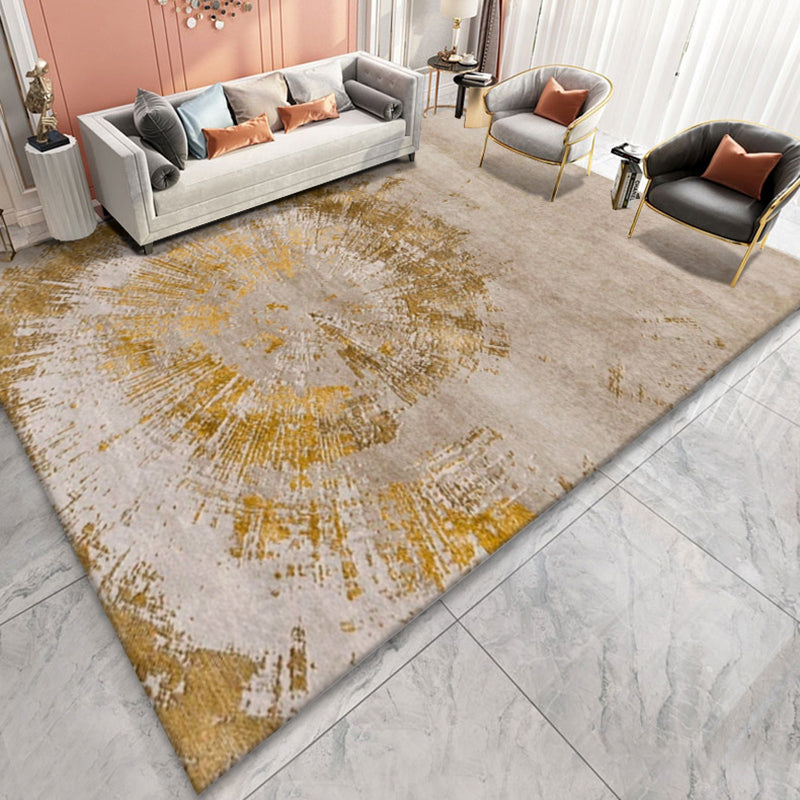 Classic Abstract Rug Multi Color Steampunk Area Carpet Cotton Blend Anti-Slip Backing Easy Care Rug for Living Room Gray-Gold Clearhalo 'Area Rug' 'Rug' 2215329