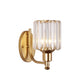 Contemporary Cylinder Wall Light Sconce Crystal Rectangle 1 Light Bedroom Sconce Light with Black/Gold Backplate Clearhalo 'Cast Iron' 'Glass' 'Industrial' 'Modern wall lights' 'Modern' 'Tiffany' 'Traditional wall lights' 'Wall Lamps & Sconces' 'Wall Lights' Lighting' 221534