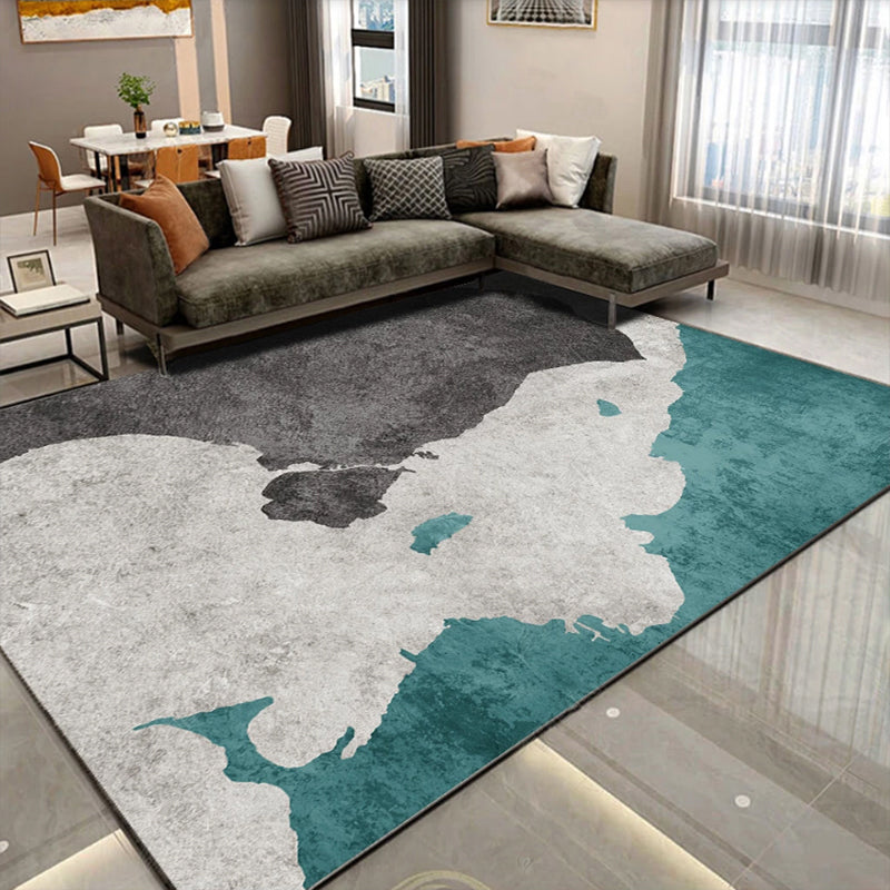 Classic Abstract Rug Multi Color Steampunk Area Carpet Cotton Blend Anti-Slip Backing Easy Care Rug for Living Room Gray-Green Clearhalo 'Area Rug' 'Rug' 2215343