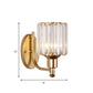 Contemporary Cylinder Wall Light Sconce Crystal Rectangle 1 Light Bedroom Sconce Light with Black/Gold Backplate Clearhalo 'Cast Iron' 'Glass' 'Industrial' 'Modern wall lights' 'Modern' 'Tiffany' 'Traditional wall lights' 'Wall Lamps & Sconces' 'Wall Lights' Lighting' 221535