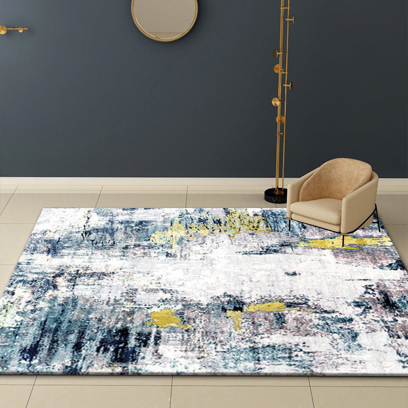Modern Abstract Patterned Rug Multi-Color Cotton Blend Area Rug Anti-Slip Backing Washable Carpet for Decor Gray-Blue Clearhalo 'Area Rug' 'Rug' 2215355