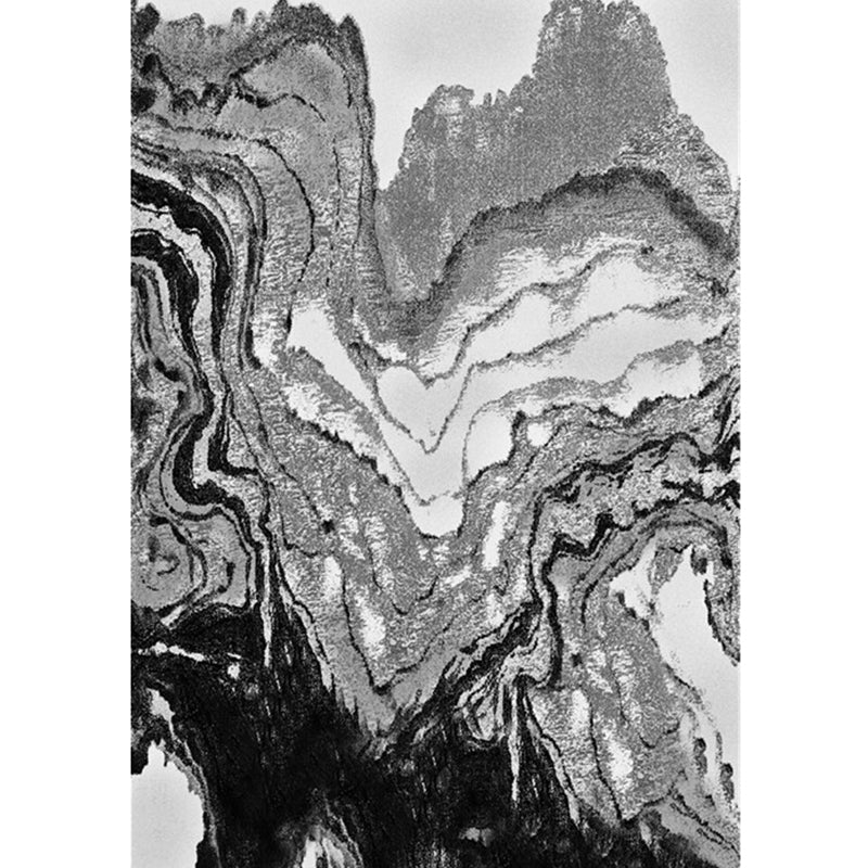 Creative Abstract Pattern Rug Multicolor Cotton Blend Area Carpet Non-Slip Machine Washable Indoor Rug for Decoration Black-White Clearhalo 'Area Rug' 'Rug' 2215363