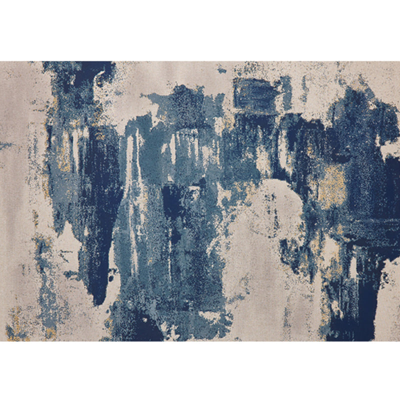 Creative Abstract Pattern Rug Multicolor Cotton Blend Area Carpet Non-Slip Machine Washable Indoor Rug for Decoration Blue Clearhalo 'Area Rug' 'Rug' 2215364