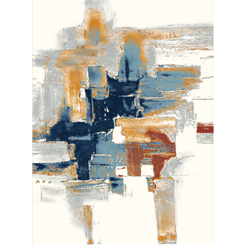 Creative Abstract Pattern Rug Multicolor Cotton Blend Area Carpet Non-Slip Machine Washable Indoor Rug for Decoration Yellow Clearhalo 'Area Rug' 'Rug' 2215366
