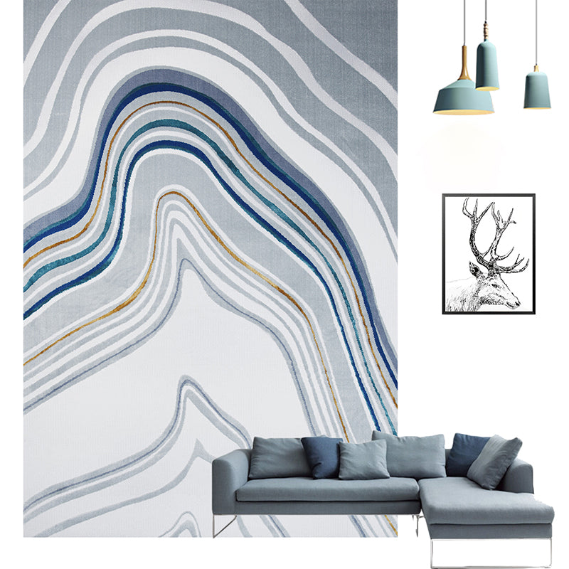 Industrial Abstract Print Rug Multi-Color Cotton Blend Area Carpet Pet Friendly Easy Care Indoor Rug for Living Room Gray-Blue Clearhalo 'Area Rug' 'Rug' 2215400