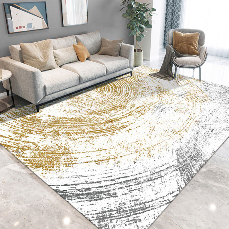 Industrial Living Room Rug Multi Color Abstract Rug Cotton Blend Anti-Slip Backing Easy Care Washable Carpet Gold Clearhalo 'Area Rug' 'Rug' 2215439