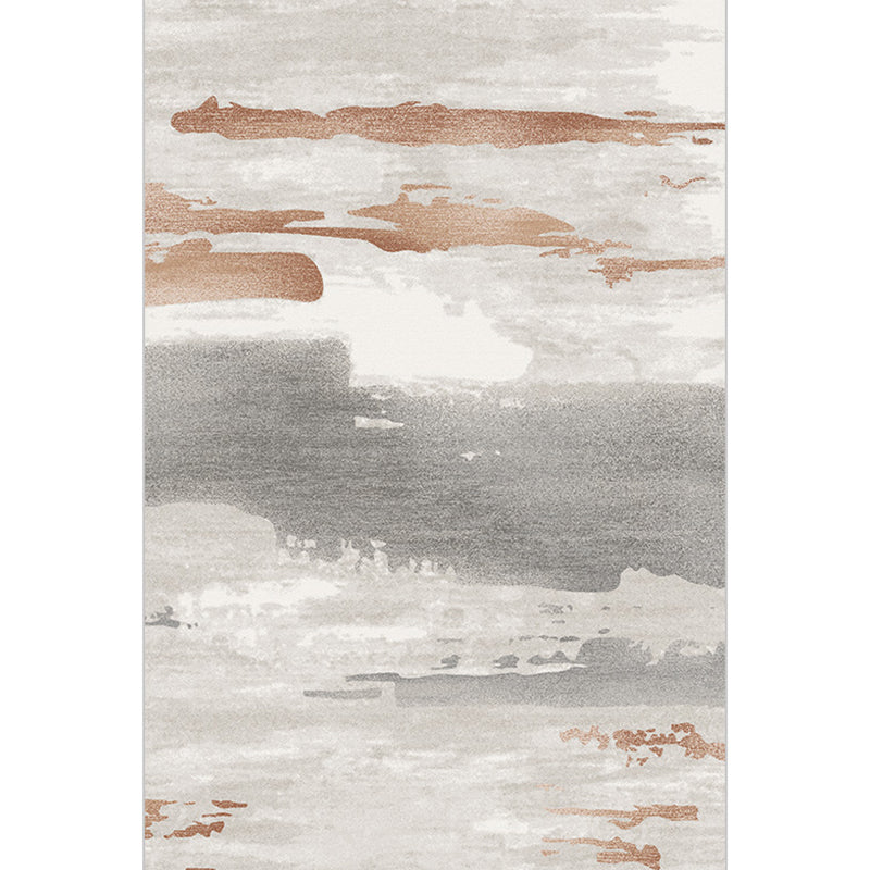 Modern Abstract Print Rug Multi-Color Cotton Blend Area Carpet Non-Slip Backing Machine Washable Rug for Parlor Gray-Red Clearhalo 'Area Rug' 'Rug' 2215446