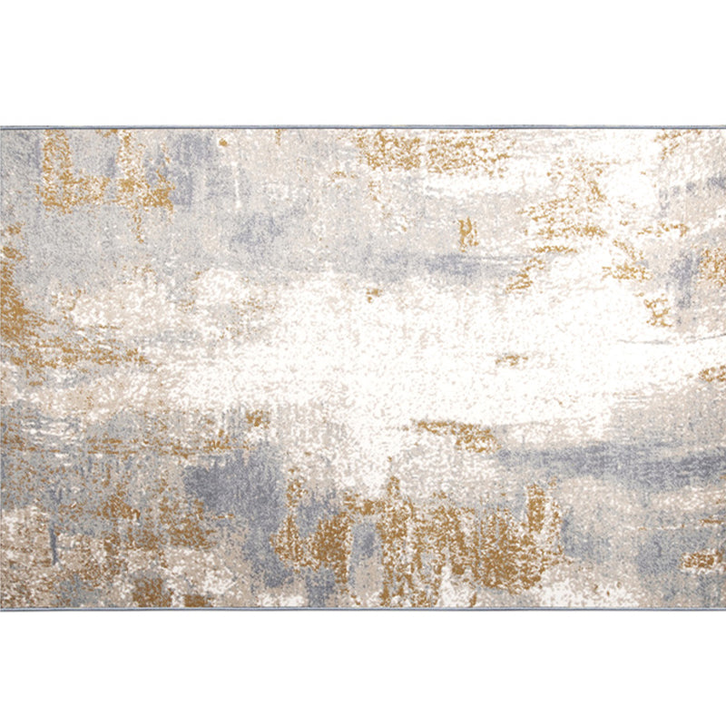 Multi Color Chinoiserie Rug Polyster Abstract Printed Carpet Pet Friendly Machine Washable Carpet for Living Room Light Gold Clearhalo 'Area Rug' 'Rug' 2215463