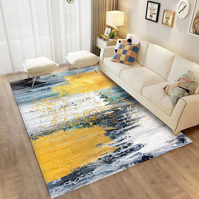 Multi Colored Abstract Rug Cotton Blend Casual Carpet Non-Slip Backing Easy Care Washable Rug for Decor Clearhalo 'Area Rug' 'Rug' 2215492