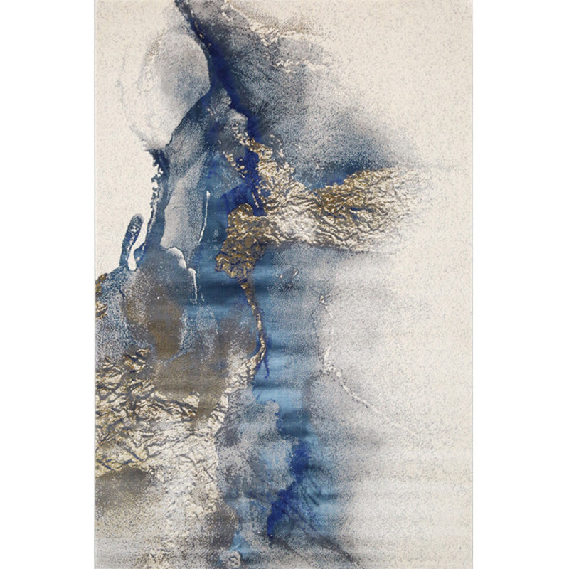 Multicolor Contemporary Rug Cotton Blend Abstract Pattern Area Carpet Machine Washable Non-Slip Rug for Living Room Blue-Gray Clearhalo 'Area Rug' 'Rug' 2215498