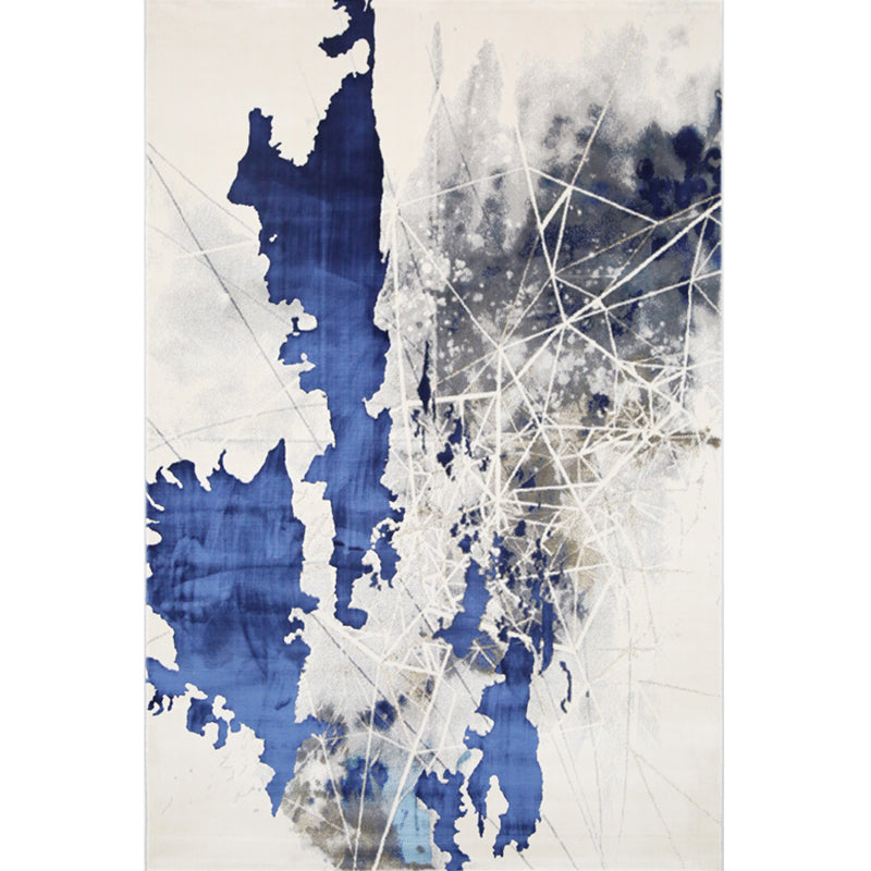 Multicolor Contemporary Rug Cotton Blend Abstract Pattern Area Carpet Machine Washable Non-Slip Rug for Living Room Blue Clearhalo 'Area Rug' 'Rug' 2215502