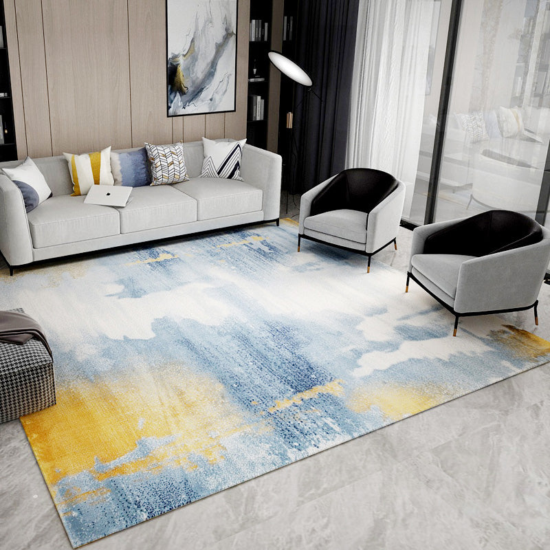 Cyberpunk Abstract Printed Rug Multicolor Polyster Indoor Rug Anti-Slip Backing Machine Washable Carpet for Home Light Blue Clearhalo 'Area Rug' 'Rug' 2215511