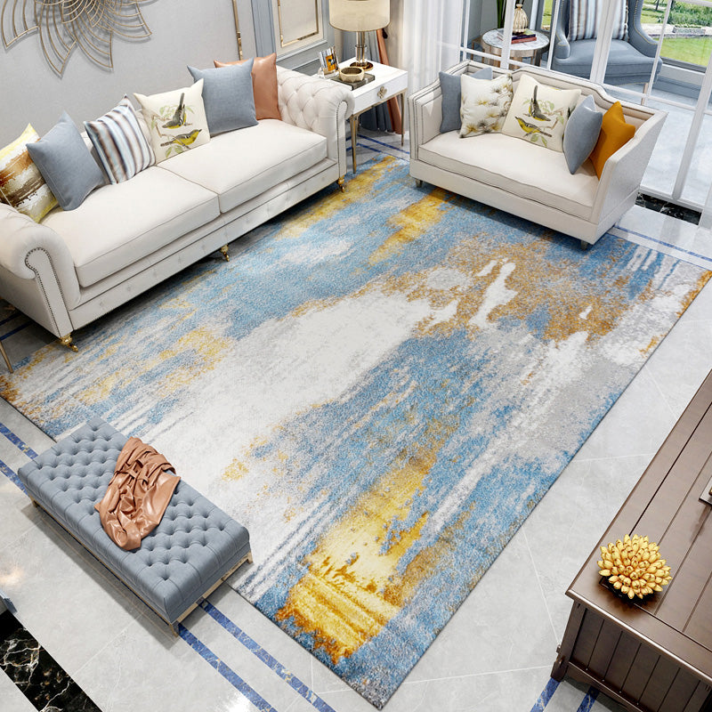 Cyberpunk Abstract Printed Rug Multicolor Polyster Indoor Rug Anti-Slip Backing Machine Washable Carpet for Home Blue-Gray Clearhalo 'Area Rug' 'Rug' 2215515
