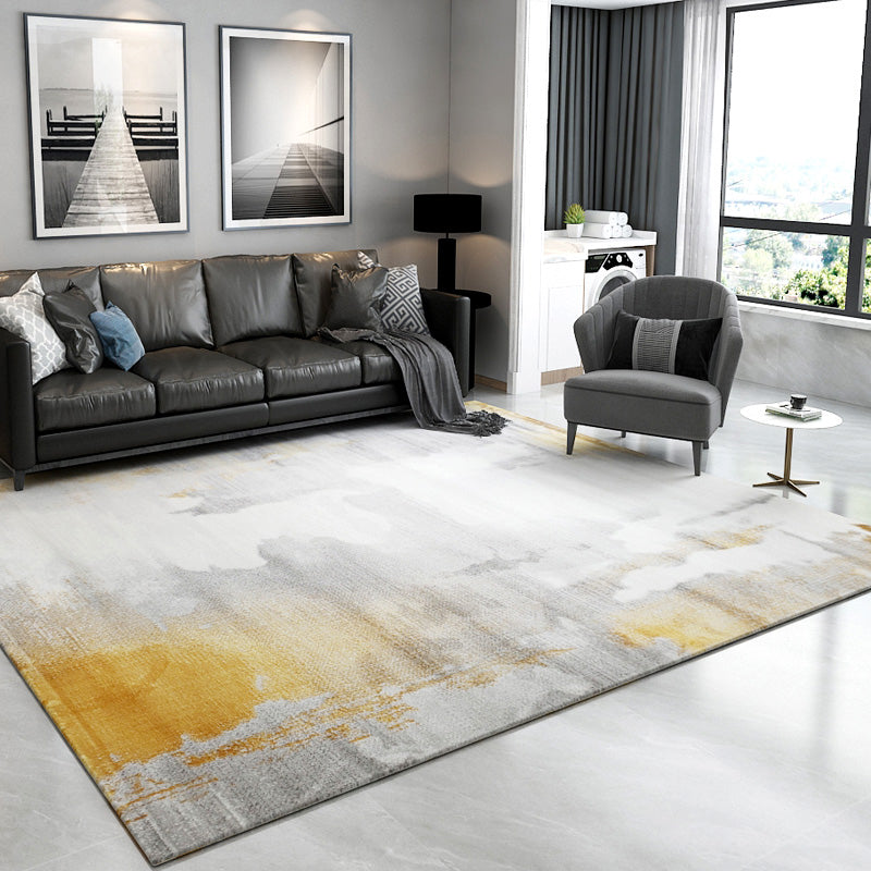 Cyberpunk Abstract Printed Rug Multicolor Polyster Indoor Rug Anti-Slip Backing Machine Washable Carpet for Home Gray-Gold Clearhalo 'Area Rug' 'Rug' 2215516