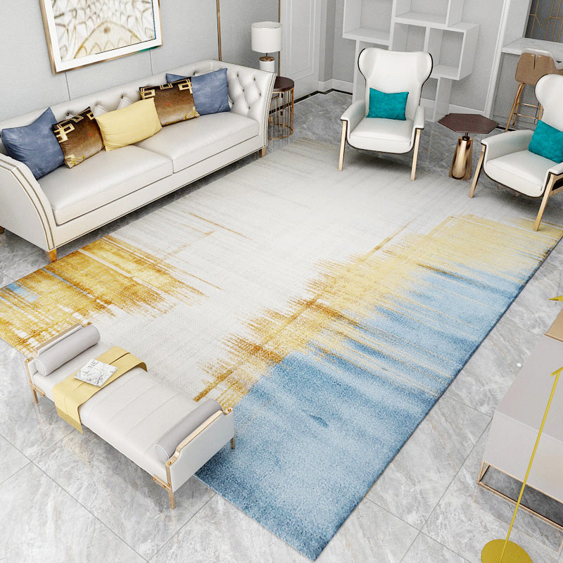 Cyberpunk Abstract Printed Rug Multicolor Polyster Indoor Rug Anti-Slip Backing Machine Washable Carpet for Home Blue-White Clearhalo 'Area Rug' 'Rug' 2215518