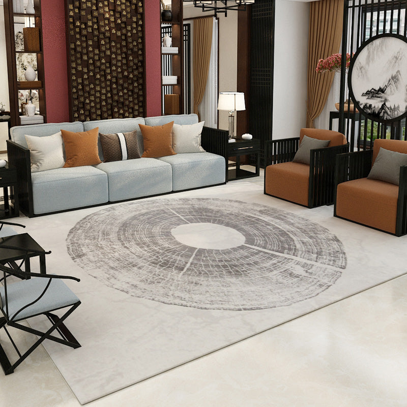 Chinoiserie Living Room Rug Multi-Color Abstract Indoor Rug Polypropylene Anti-Slip Stain-Resistant Carpet Light Gray Clearhalo 'Area Rug' 'Rug' 2215520