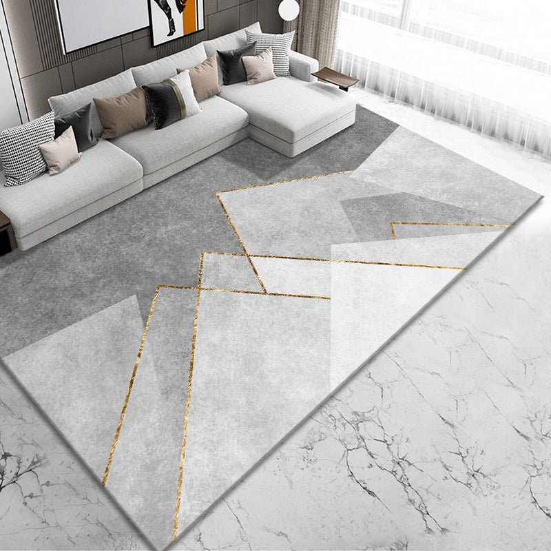 Simple Abstract Print Rug Multicolored Contemporary Carpet Cotton Blend Pet Friendly Easy Care Rug for Living Room Grey Clearhalo 'Area Rug' 'Rug' 2215542