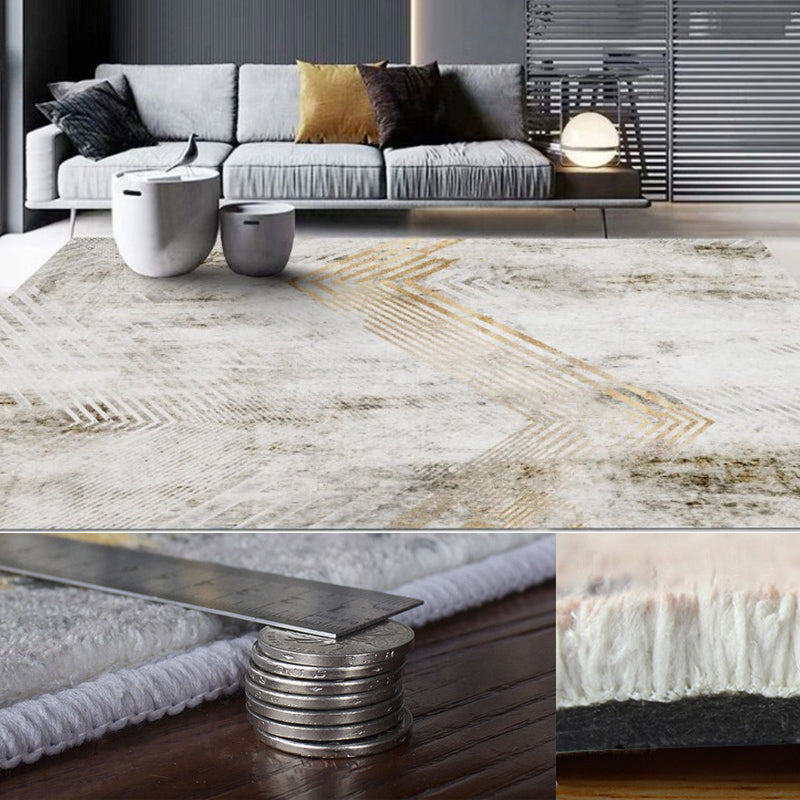 Casual Luxe Rug Multi Color Abstract Printed Area Rug Anti-Slip Stain-Resistant Washable Carpet for Decor Gray-Gold Clearhalo 'Area Rug' 'Rug' 2215557