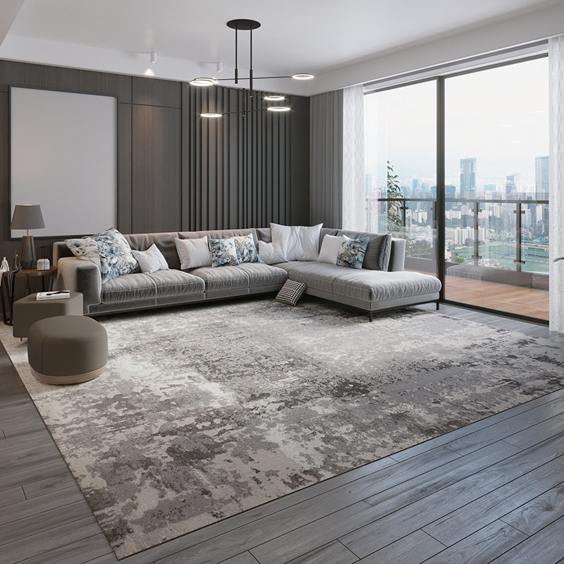 Casual Luxe Rug Multi Color Abstract Printed Area Rug Anti-Slip Stain-Resistant Washable Carpet for Decor Silver Gray Clearhalo 'Area Rug' 'Rug' 2215562