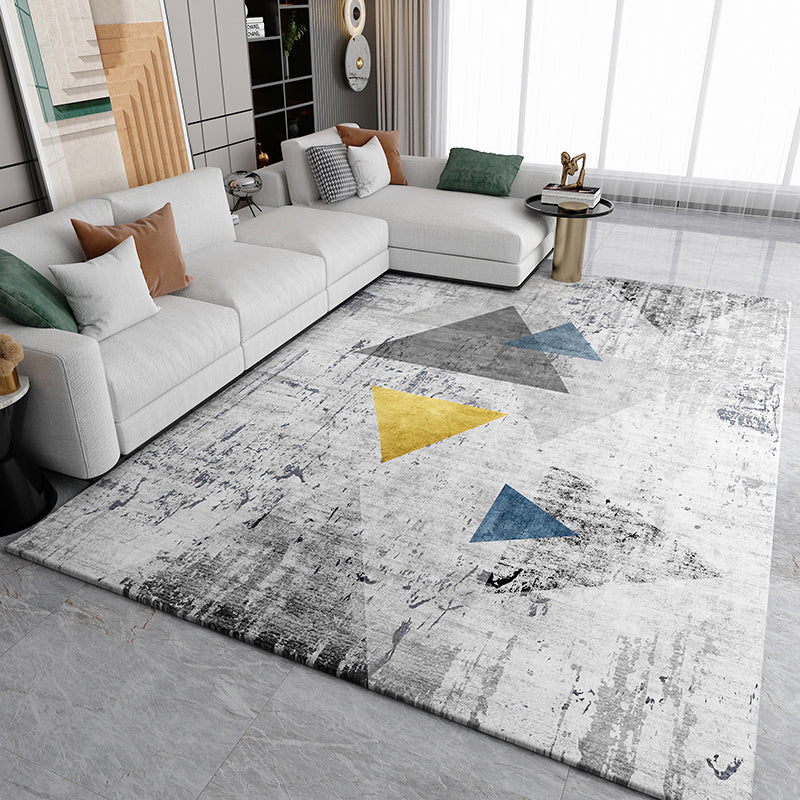 Multi Color Abstract Print Rug Cotton Blend Funky Rug Pet Friendly Easy Care Area Carpet for Living Room Grey Clearhalo 'Area Rug' 'Rug' 2215591