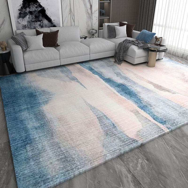 Multi Color Abstract Print Rug Cotton Blend Funky Rug Pet Friendly Easy Care Area Carpet for Living Room Blue-Pink Clearhalo 'Area Rug' 'Rug' 2215592