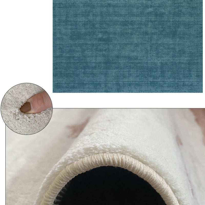 Luxe Home Decoration Rug Multi Color Solid Color Carpet Cotton Blend Non-Slip Backing Washable Rug Blue Clearhalo 'Area Rug' 'Rug' 2215598