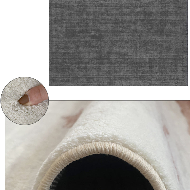 Luxe Home Decoration Rug Multi Color Solid Color Carpet Cotton Blend Non-Slip Backing Washable Rug Smoke Gray Clearhalo 'Area Rug' 'Rug' 2215605