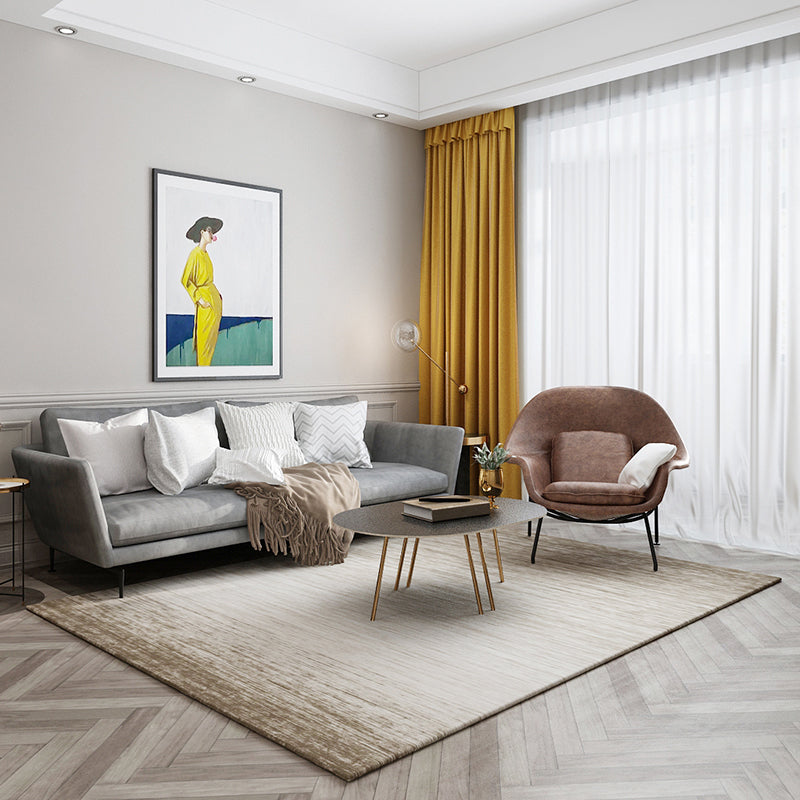 Minimalist Transitional Rug Multi Color Cotton Blend Carpet Anti-Slip Backing Machine Washable Area Rug for Parlor Khaki Clearhalo 'Area Rug' 'Rug' 2215616