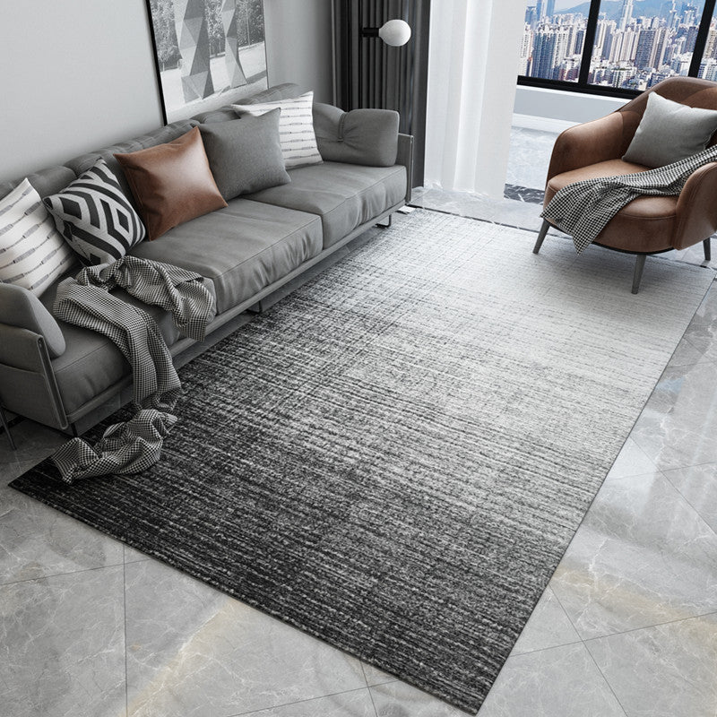 Minimalist Transitional Rug Multi Color Cotton Blend Carpet Anti-Slip Backing Machine Washable Area Rug for Parlor Dark Gray Clearhalo 'Area Rug' 'Rug' 2215617