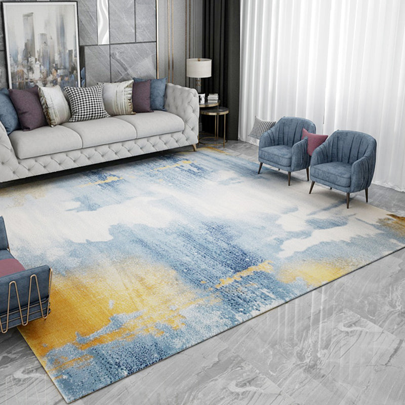 Contemporary Parlor Rug Multi Color Abstract Printed Carpet Cotton Blend Non-Slip Backing Washable Indoor Rug White-Gold Clearhalo 'Area Rug' 'Rug' 2215635