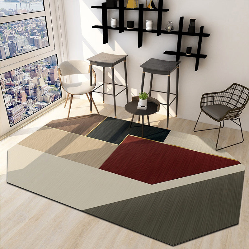 Irregular Shape Geo Rug Multi Color Funky Area Rug Polyster Easy Care Washable Indoor Rug for Home Decor Clearhalo 'Area Rug' 'Rug' 2215648