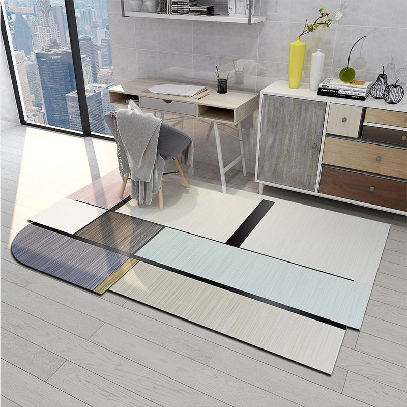 Irregular Shape Geo Rug Multi Color Funky Area Rug Polyster Easy Care Washable Indoor Rug for Home Decor Light Blue-White Clearhalo 'Area Rug' 'Rug' 2215655