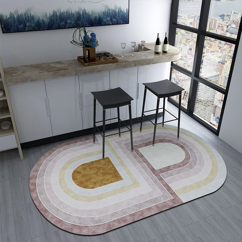Irregular Shape Geo Rug Multi Color Funky Area Rug Polyster Easy Care Washable Indoor Rug for Home Decor Pink Clearhalo 'Area Rug' 'Rug' 2215658