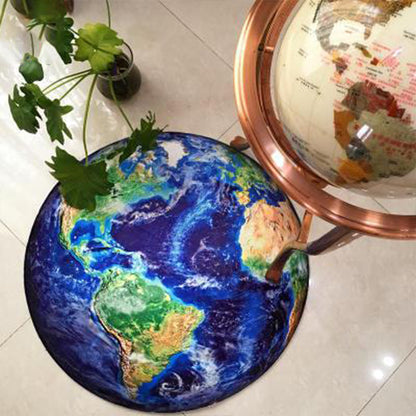 Multi Colored Creative Rug Polypropylene Geography Printed Area Carpet Anti-Slip Pet Friendly Rug for Decoration Blue Clearhalo 'Area Rug' 'Rug' 2215684