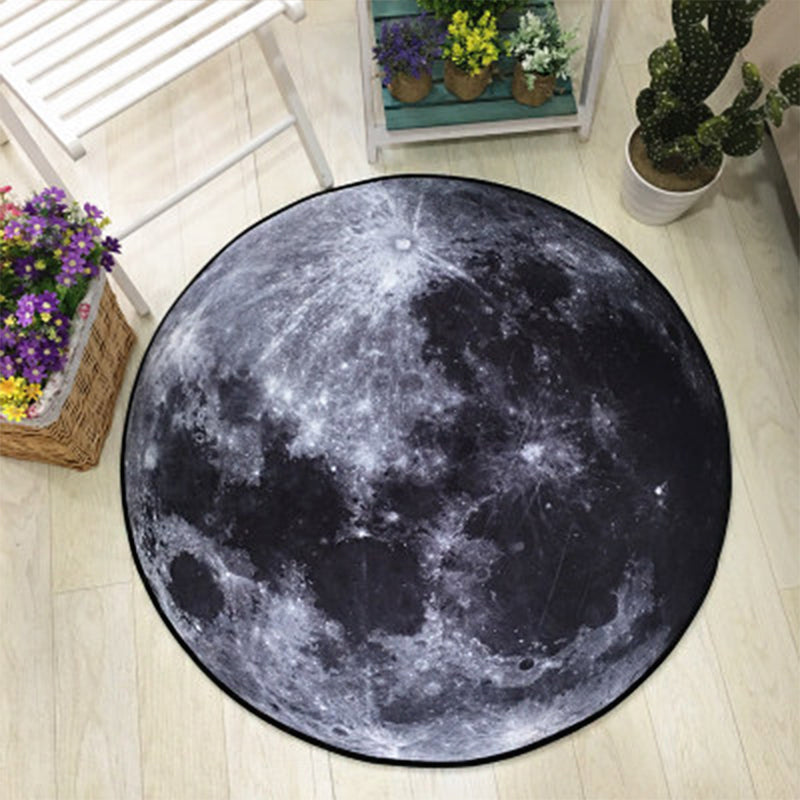 Multi Colored Creative Rug Polypropylene Geography Printed Area Carpet Anti-Slip Pet Friendly Rug for Decoration Black Clearhalo 'Area Rug' 'Rug' 2215686