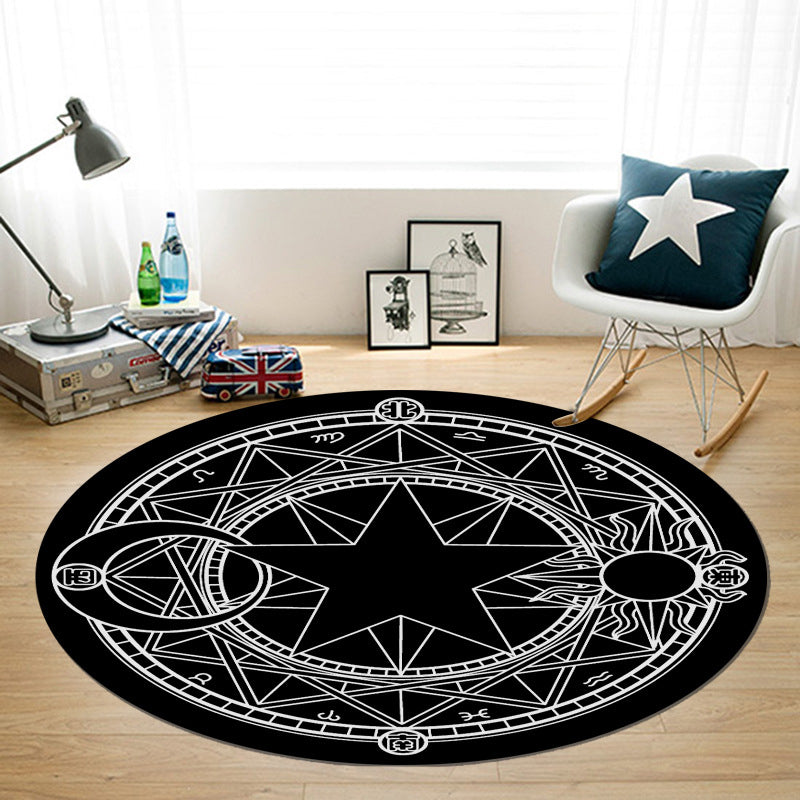 Multi Colored Unique Rug Synthetics 3D Geometric Print Carpet Non-Slip Backing Pet Friendly Rug for Bedroom Clearhalo 'Area Rug' 'Rug' 2215706