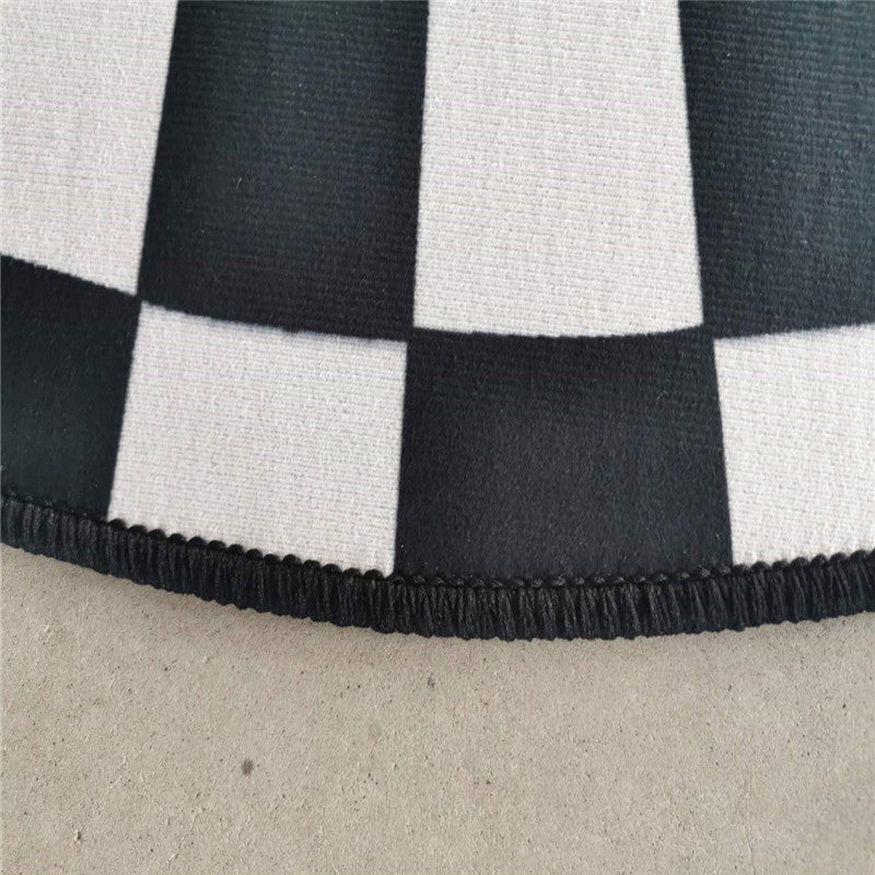 Casual 3D Geo Rug Black-White Creative Area Carpet Polyster Anti-Slip Backing Machine Washable Indoor Rug for Bathroom Clearhalo 'Area Rug' 'Rug' 2215718