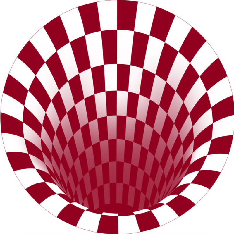 Scandinavian Decoration Rug Multi Colored 3D Plaid Print Carpet Polypropylene Easy Care Machine Washable Rug Red-White Clearhalo 'Area Rug' 'Rug' 2215727