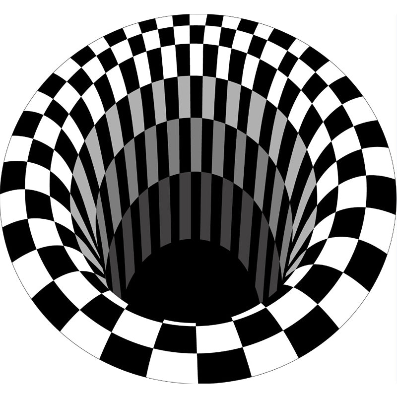 Multicolor Living Room Rug Funky 3D Geometric Indoor Rug Synthetics Non-Slip Backing Washable Carpet White & Black Clearhalo 'Area Rug' 'Rug' 2215741