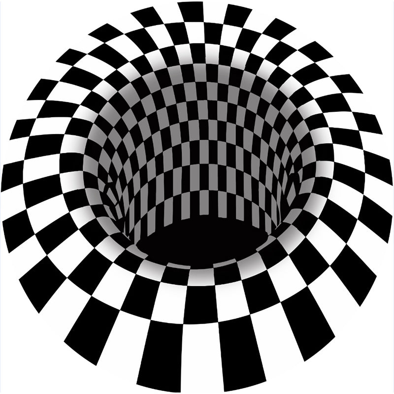 Multicolor Living Room Rug Funky 3D Geometric Indoor Rug Synthetics Non-Slip Backing Washable Carpet Black-White Clearhalo 'Area Rug' 'Rug' 2215742