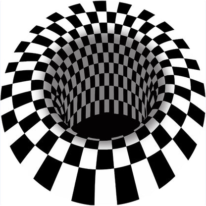 Multicolor Living Room Rug Funky 3D Geometric Indoor Rug Synthetics Non-Slip Backing Washable Carpet Black-White Clearhalo 'Area Rug' 'Rug' 2215742