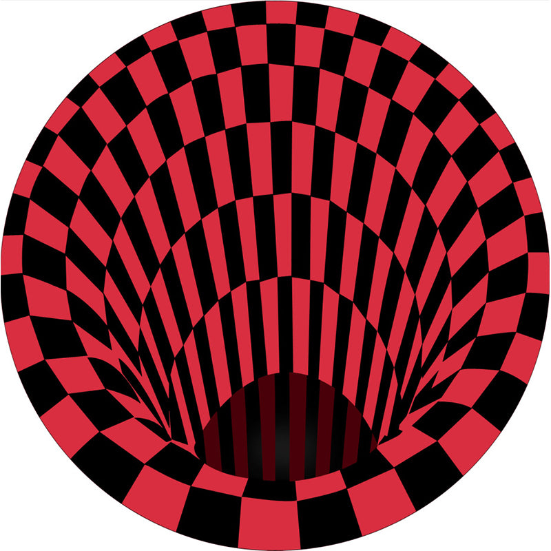 Multicolor Living Room Rug Funky 3D Geometric Indoor Rug Synthetics Non-Slip Backing Washable Carpet Red-Black Clearhalo 'Area Rug' 'Rug' 2215750