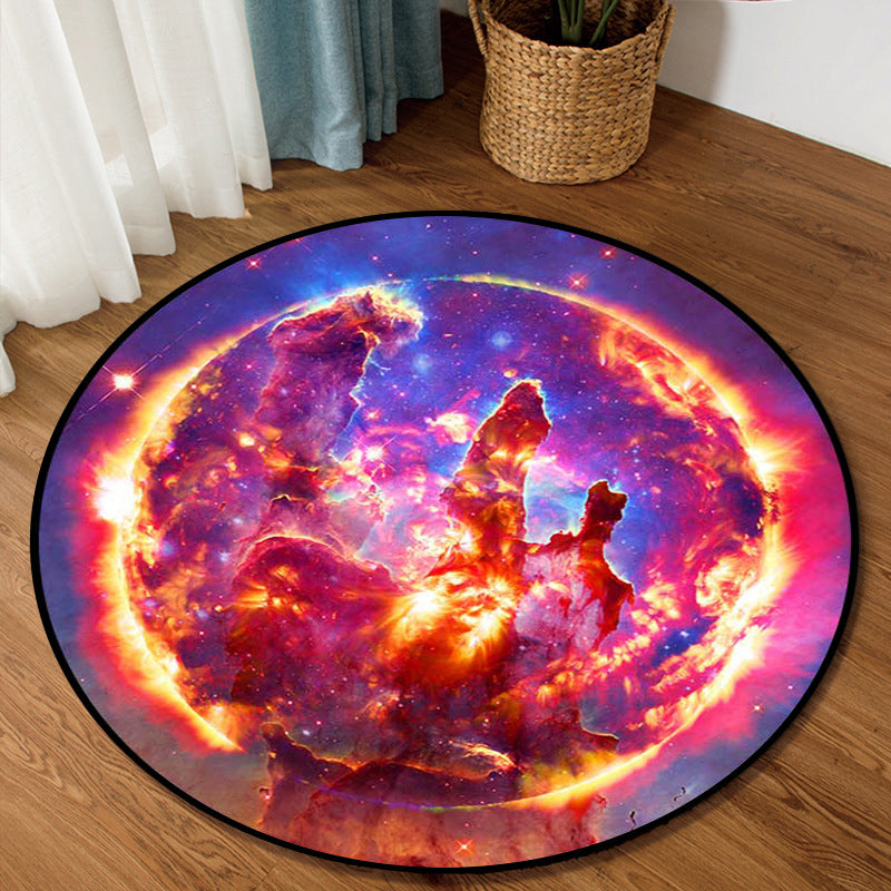 Multi-Color Childrens Room Rug Contemporary Space 3D Printed Area Rug Polyster Non-Slip Washable Carpet Clearhalo 'Area Rug' 'Rug' 2215802