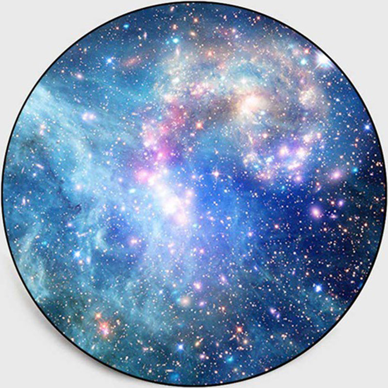 Multi-Color Childrens Room Rug Contemporary Space 3D Printed Area Rug Polyster Non-Slip Washable Carpet Blue Clearhalo 'Area Rug' 'Rug' 2215808